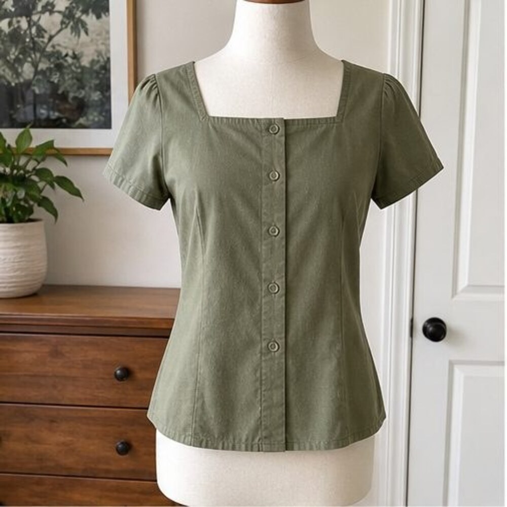 Olive Smocked Top